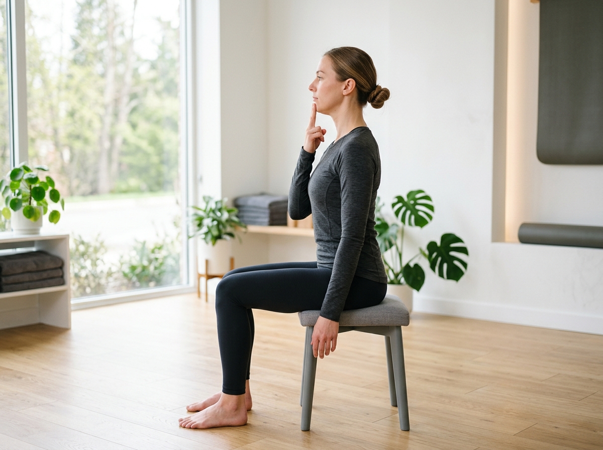 Clinical back pain images demonstration - MCKENZIE CERVICAL RETRACTION
